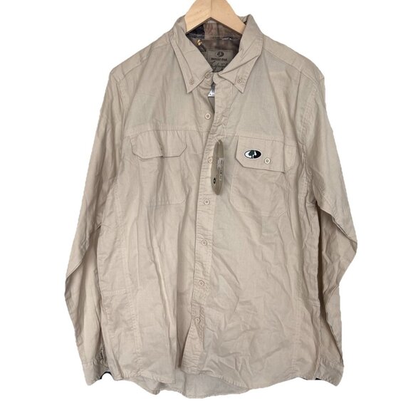Mossy Oak Shirt Mens Large Shooting Button Down Hunting Outdoor Western NWT - Picture 1 of 11